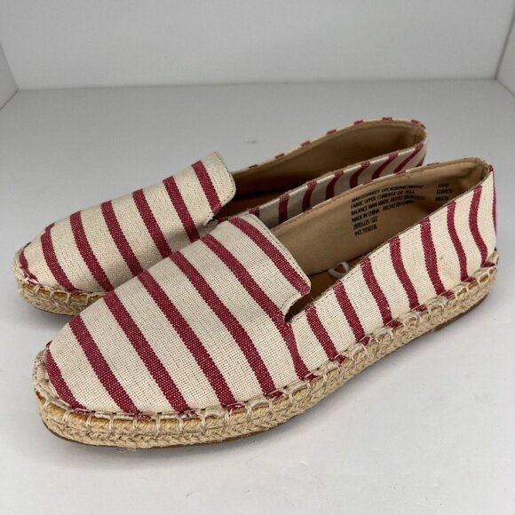 Time And Tru Womens 0889487984542 Canvas Striped Slip-On Size 9 Espadrille - Picture 1 of 10